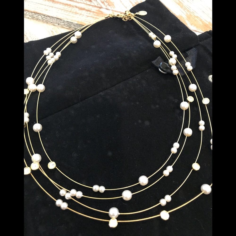 NOLAN MILLER ILLUSION NECKLACE w/faux pearls